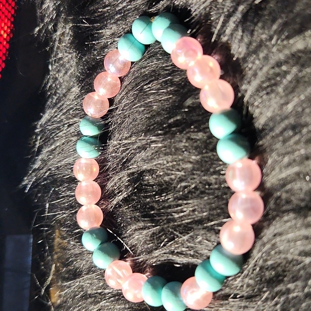 Hand Crafted beaded bracelet made on a stretchy cord